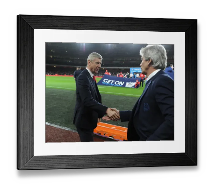 Framed Print : Arsene Wenger and Manuel Pellegrini's Pre-Match Handshake: Arsenal vs Manchester City, Premier League 2015-16 Framed Print : Arsene Wenger and Manuel Pellegrini's Pre-Match Handshake: Arsenal vs Manchester City, Premier League 2015-16