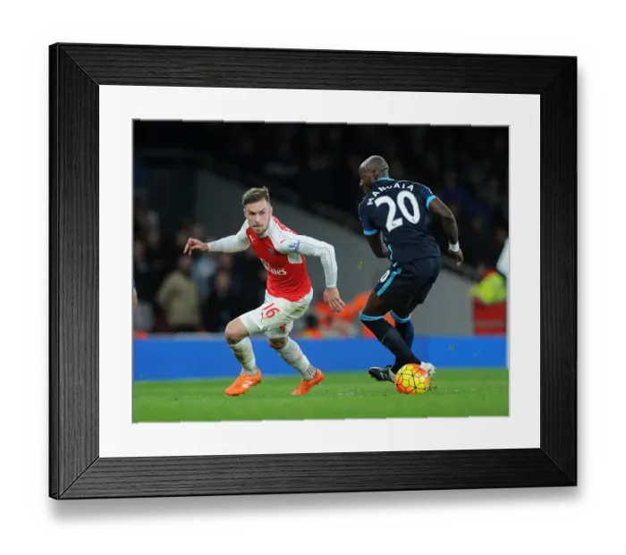 Framed Print : Clash of the Titans: Ramsey vs Mangala in Arsenal's Battle with Manchester City (December 2015)