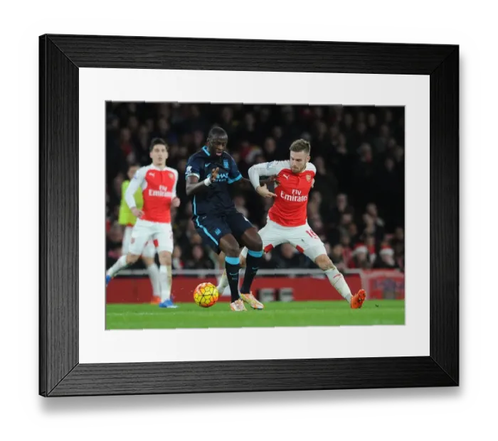 Framed Print : Ramsey vs Toure: Clash of the Titans in Arsenal vs Manchester City (2015-16)