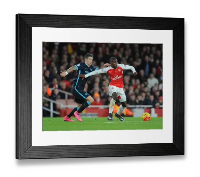 Framed Print : Intense Battle: Campbell vs Kolarov at Arsenal vs Manchester City (2015-16) Framed Print : Intense Battle: Campbell vs Kolarov at Arsenal vs Manchester City (2015-16)