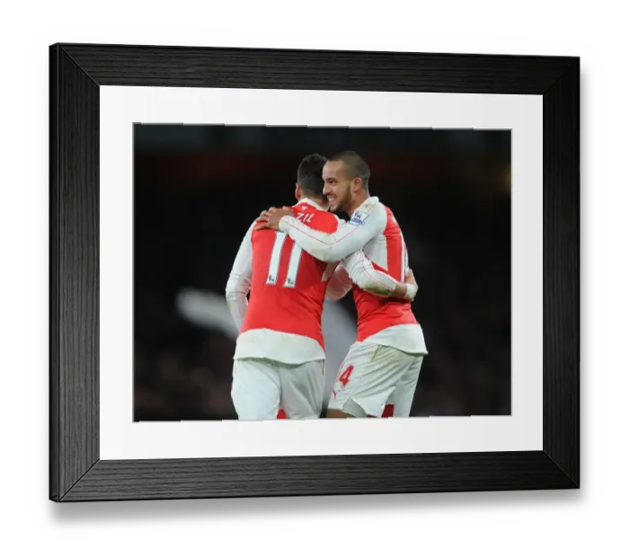Framed Print : Arsenal's Double Celebration: Walcott and Ozil's Goal Connection Against Manchester City (2015-16) Framed Print : Arsenal's Double Celebration: Walcott and Ozil's Goal Connection Against Manchester City (2015-16)