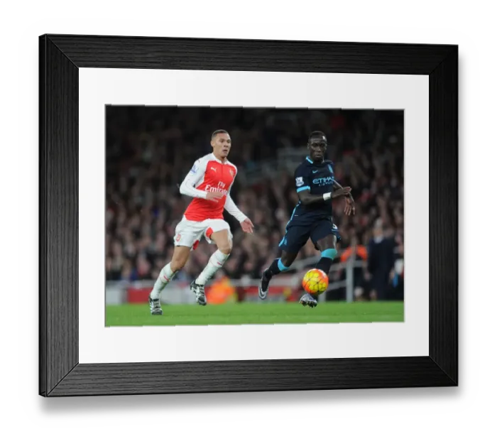 Framed Print : Intense Battle: Kieran Gibbs vs. Bacary Sagna - Arsenal vs Manchester City (December 2015)