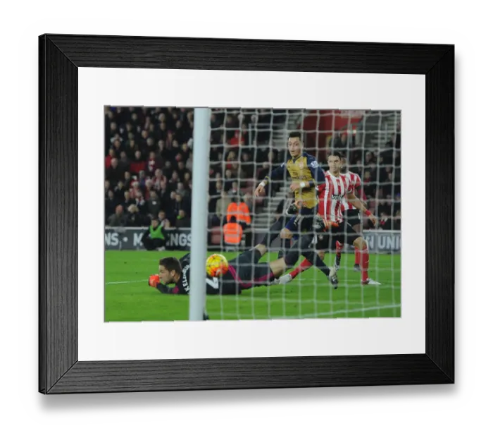 Framed Print : Mesut Ozil's Savored Shot: Southampton vs Arsenal, Premier League 2015-16 (Stekelenburg's Splendid Save)