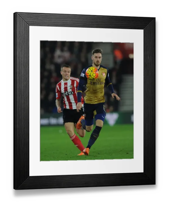 Framed Print : Ramsey Surges Past Clasie: Southampton vs. Arsenal, Premier League 2015-16 Framed Print : Ramsey Surges Past Clasie: Southampton vs. Arsenal, Premier League 2015-16