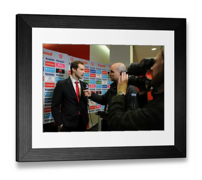 Framed Print : Arsenal's Petr Cech - Pre-Match Interview Ahead of Arsenal vs. Bournemouth, Premier League 2015-16