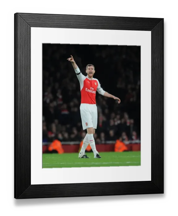 Framed Print : Per Mertesacker in Action: Arsenal vs Bournemouth (2015-16), Emirates Stadium