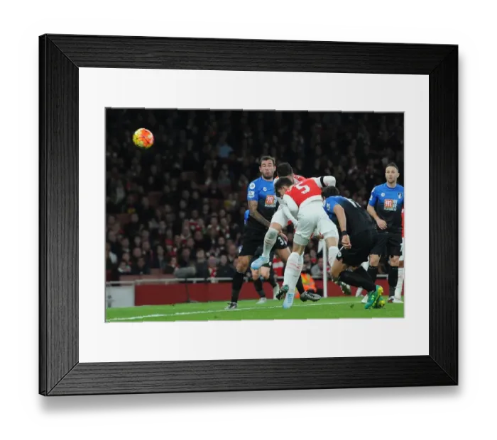 Framed Print : Gabriel Scores First Arsenal Goal: Arsenal vs. Bournemouth, Premier League 2015-16