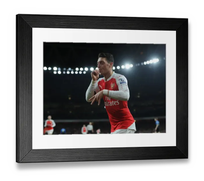 Framed Print : Mesut Ozil Scores Arsenal's Second Goal Against Bournemouth (2015-16)
