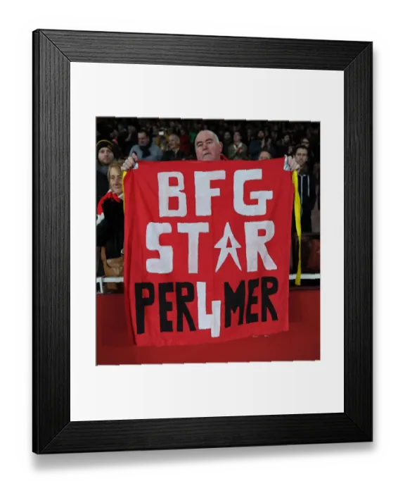 Framed Print : Arsenal Fan's Reaction After a Tough Loss to Bournemouth, Premier League 2015-16