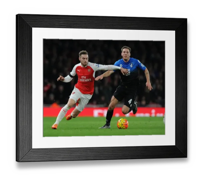 Framed Print : Ramsey vs Gosling: A Footballing Battle at the Emirates (December 2015) Framed Print : Ramsey vs Gosling: A Footballing Battle at the Emirates (December 2015)