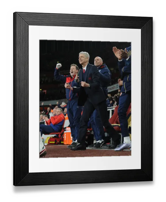 Framed Print : Arsenal Celebrate Mesut Ozil's Goal Against Bournemouth: Wenger, Bould, and Lewin Rejoice (2015-16) Framed Print : Arsenal Celebrate Mesut Ozil's Goal Against Bournemouth: Wenger, Bould, and Lewin Rejoice (2015-16)