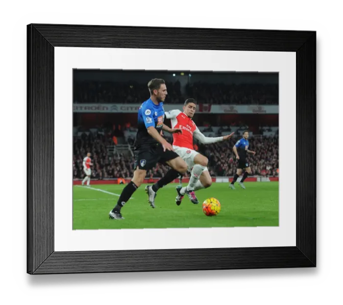 Framed Print : Gabriel (Arsenal) Dan Gosling (Bournemouth) Framed Print : Gabriel (Arsenal) Dan Gosling (Bournemouth)