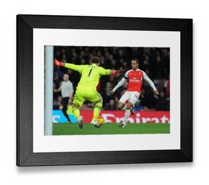 Framed Print : Walcott's Shot Denied: Boruc Saves for Bournemouth in Arsenal-Bournemouth Clash
