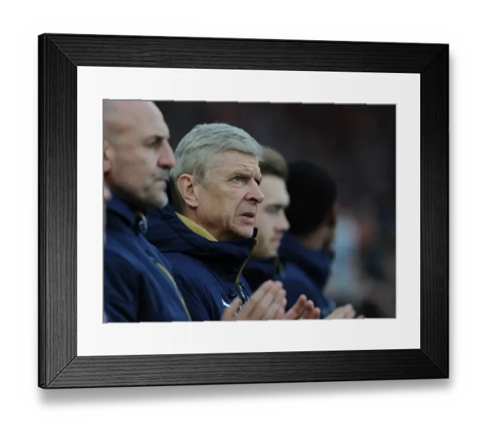 Framed Print : Arsene Wenger, Arsenal Manager: Pre-Match Focus at Emirates Stadium (Arsenal vs Newcastle United, Premier League 2015-16)