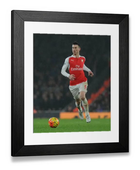 Framed Print : Arsenal's Koscielny in Action: Arsenal vs Newcastle United (2015-16) at Emirates Stadium