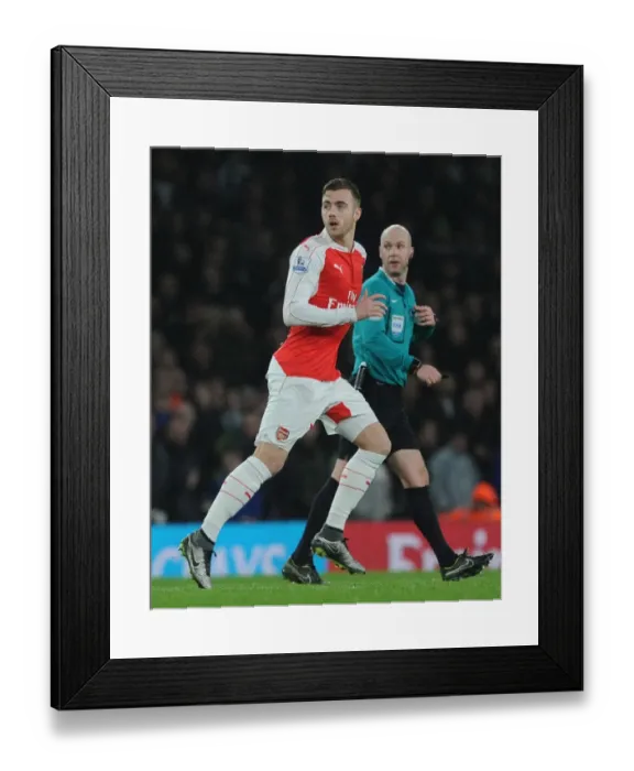 Framed Print : Calum Chambers in Action: Arsenal vs Newcastle United, Premier League 2015-16, Emirates Stadium