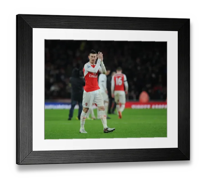 Framed Print : Laurent Koscielny Celebrates with Arsenal Fans after Arsenal v Newcastle United Match, Premier League 2015-16