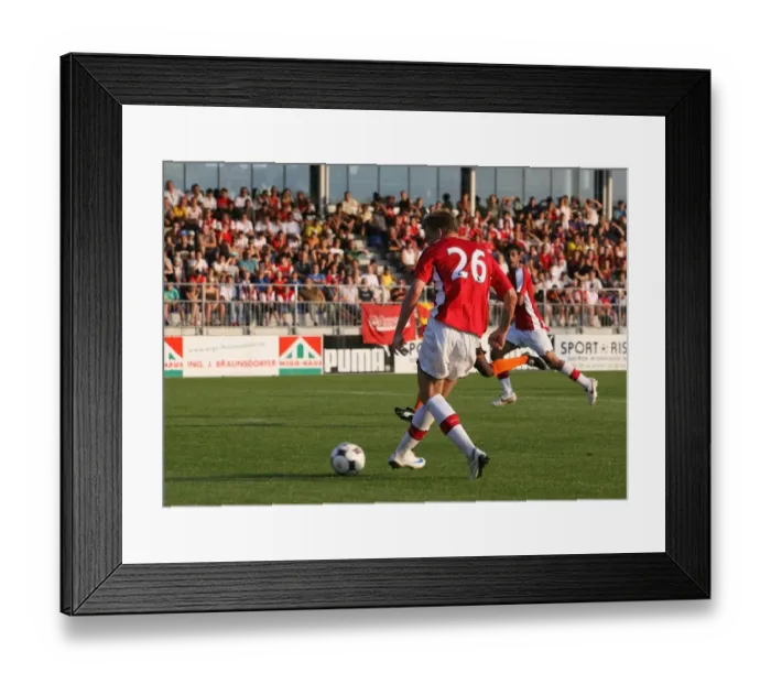 Framed Print : Nicklas Bendtner (Arsenal) scores his fourth goal of the match Framed Print : Nicklas Bendtner (Arsenal) scores his fourth goal of the match
