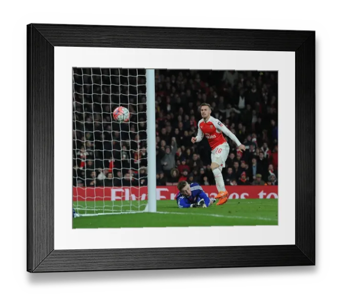 Framed Print : Aaron Ramsey Scores His Second Goal: Arsenal vs. Sunderland in FA Cup Third Round