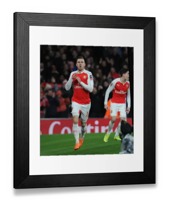 Framed Print : Arsenal's Aaron Ramsey Scores His Second Goal Against Sunderland in FA Cup Third Round