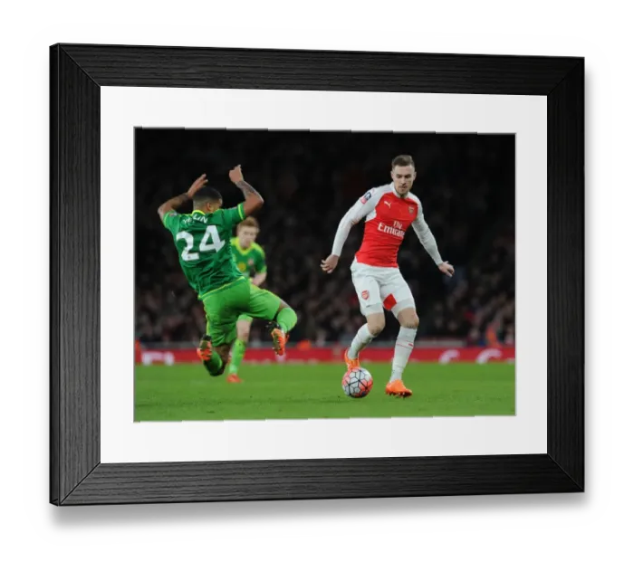 Framed Print : Arsenal vs. Sunderland: FA Cup Showdown - Ramsey vs. Yedlin's Intense Battle Framed Print : Arsenal vs. Sunderland: FA Cup Showdown - Ramsey vs. Yedlin's Intense Battle