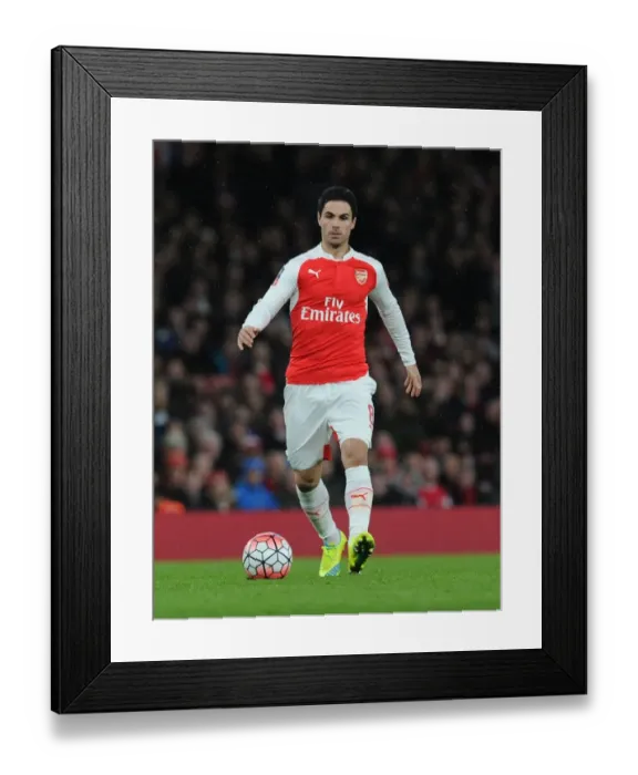 Framed Print : Mikel Arteta in Action: Arsenal's Midfield Maestro Shines in FA Cup Clash Against Sunderland (2015-16)