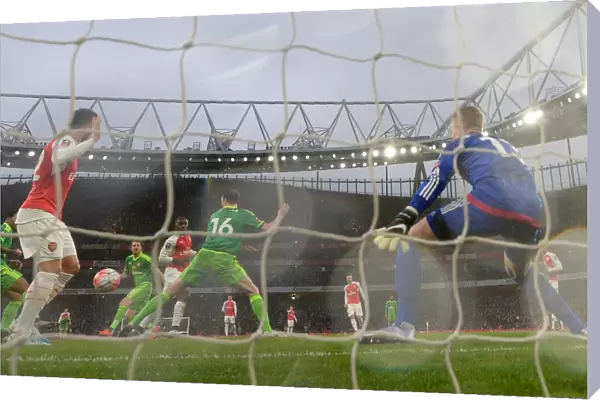 Joel Campbell scores Arsenals 1st goal. Arsenal 3: 1 Sunderland. FA Cup 3rd Round