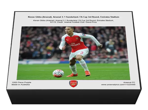 Kieran Gibbs (Arsenal). Arsenal 3: 1 Sunderland. FA Cup 3rd Round. Emirates Stadium