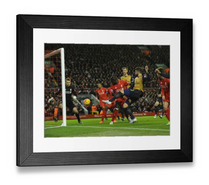Framed Print : Giroud's Brace: Liverpool vs. Arsenal, Premier League 2015-16 - A Riveting Moment Framed Print : Giroud's Brace: Liverpool vs. Arsenal, Premier League 2015-16 - A Riveting Moment