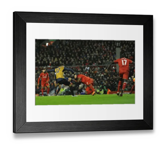 Framed Print : Giroud's Dramatic Third: Liverpool vs. Arsenal, Premier League 2015-16 - The Goal That Sealed the Victory