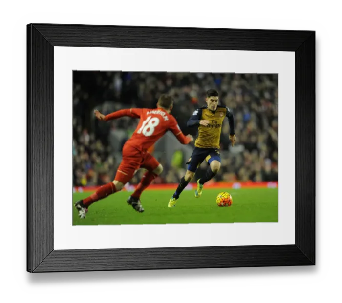 Framed Print : Bellerin vs Moreno: A Premier League Showdown at Anfield, 2015-16