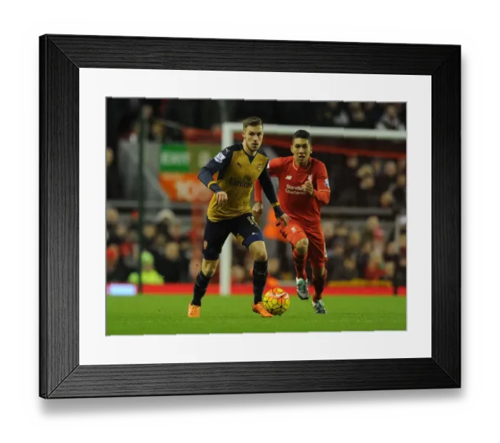 Framed Print : Ramsey vs. Firmino: A Premier League Showdown at Anfield, 2015-16
