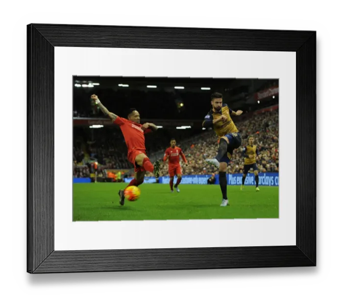 Framed Print : Intense Rivalry: Olivier Giroud vs. Nathaniel Clyne at Anfield (Premier League 2015-16) Framed Print : Intense Rivalry: Olivier Giroud vs. Nathaniel Clyne at Anfield (Premier League 2015-16)