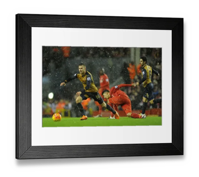 Framed Print : Ramsey vs. Firmino: A Premier League Battle at Anfield, 2015-16
