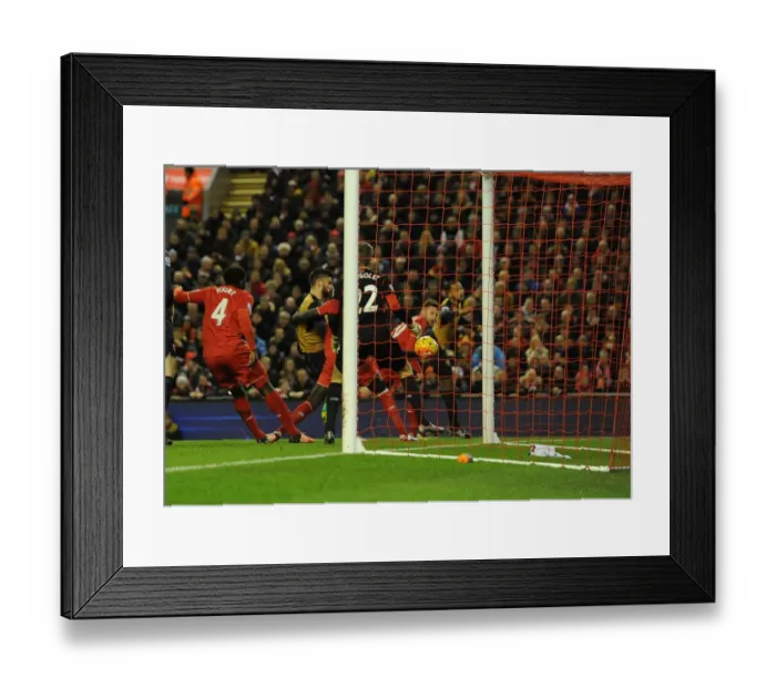 Framed Print : Giroud Scores the Second Goal: Arsenal's Victory at Anfield, Premier League 2015-16