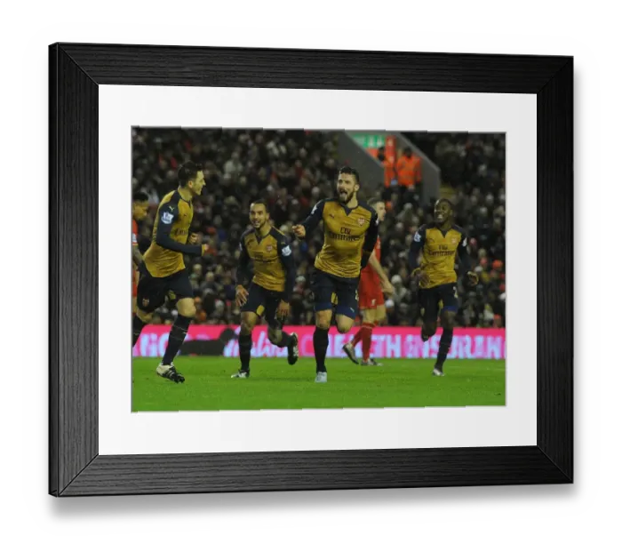 Framed Print : Olivier Giroud's Hat-Trick: Arsenal's Thrilling Victory Over Liverpool in the Premier League 2015-16 Framed Print : Olivier Giroud's Hat-Trick: Arsenal's Thrilling Victory Over Liverpool in the Premier League 2015-16