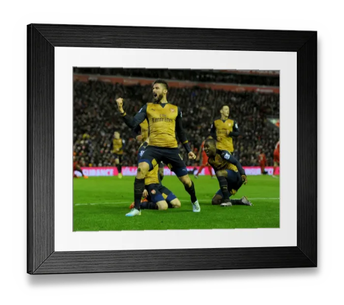 Framed Print : Olivier Giroud's Hat-Trick: Arsenal's Triumph over Liverpool in the Premier League 2015-16 Framed Print : Olivier Giroud's Hat-Trick: Arsenal's Triumph over Liverpool in the Premier League 2015-16