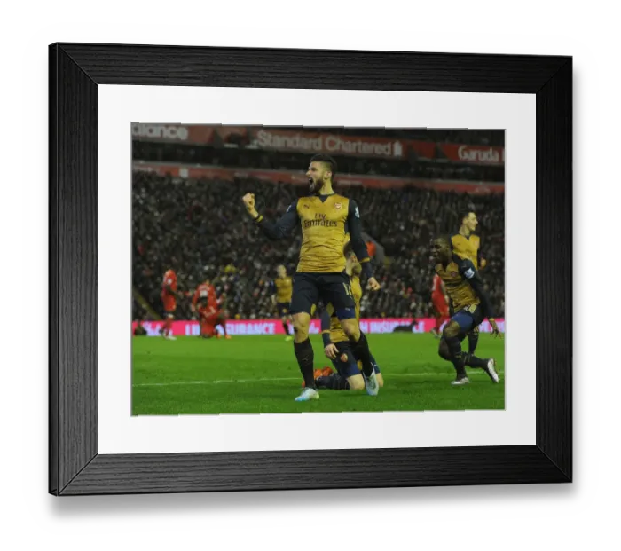 Framed Print : Olivier Giroud's Hat-Trick: Thrilling Arsenal Victory over Liverpool in the Premier League 2015-16 Framed Print : Olivier Giroud's Hat-Trick: Thrilling Arsenal Victory over Liverpool in the Premier League 2015-16