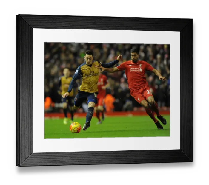 Framed Print : Mesut Ozil vs. Emre Can: A Premier League Showdown at Anfield (2015-16) Framed Print : Mesut Ozil vs. Emre Can: A Premier League Showdown at Anfield (2015-16)