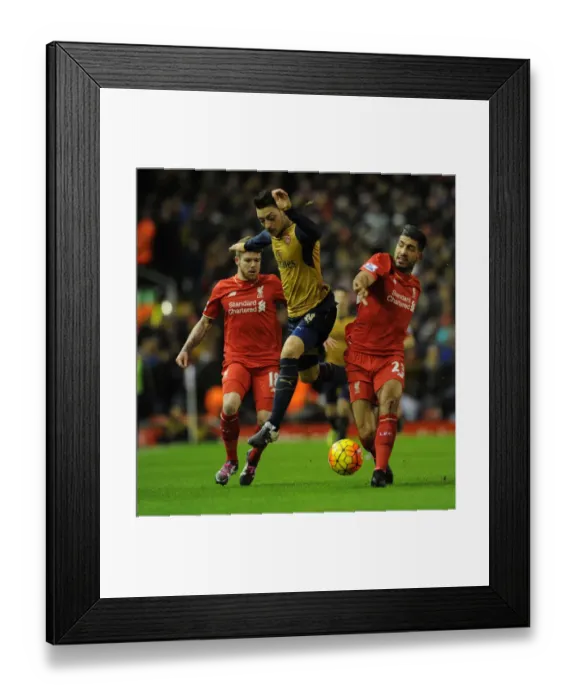 Framed Print : Mesut Ozil Slices Through Liverpool's Defense in Premier League Showdown (Liverpool vs Arsenal 2015-16) Framed Print : Mesut Ozil Slices Through Liverpool's Defense in Premier League Showdown (Liverpool vs Arsenal 2015-16)