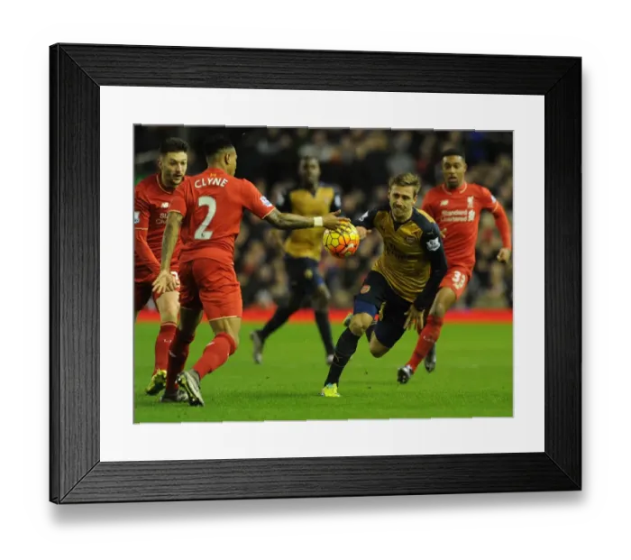 Framed Print : Nacho Monreal Outmaneuvers Nathaniel Clyne: A Pivotal Moment from the Liverpool vs. Arsenal Premier League Clash (2015-16) Framed Print : Nacho Monreal Outmaneuvers Nathaniel Clyne: A Pivotal Moment from the Liverpool vs. Arsenal Premier League Clash (2015-16)