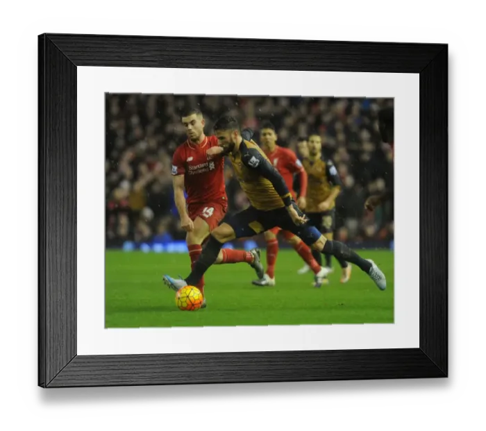 Framed Print : Clash at Anfield: Giroud vs. Henderson - Premier League Battle Framed Print : Clash at Anfield: Giroud vs. Henderson - Premier League Battle