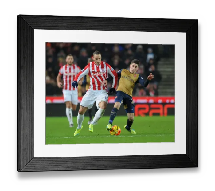 Framed Print : Intense Head-to-Head: Hector Bellerin vs Marko Arnautovic (Stoke City vs Arsenal, Premier League 2015-16) Framed Print : Intense Head-to-Head: Hector Bellerin vs Marko Arnautovic (Stoke City vs Arsenal, Premier League 2015-16)