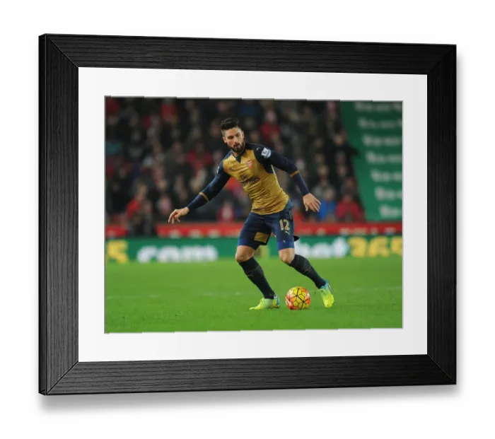 Framed Print : Olivier Giroud in Action: Arsenal vs. Stoke City, Premier League 2015-16