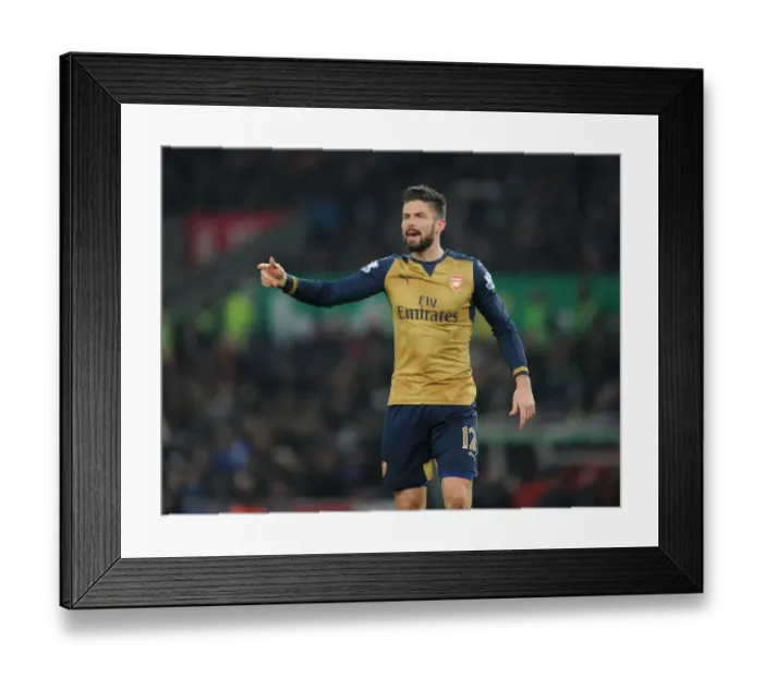 Framed Print : Olivier Giroud in Action: Premier League 2015-16 - Arsenal vs. Stoke City