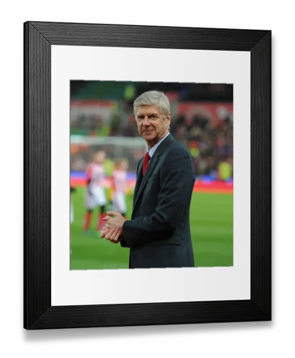 Framed Print : Arsene Wenger, Arsenal Manager, Pre-Match at Stoke City, Premier League 2015-16