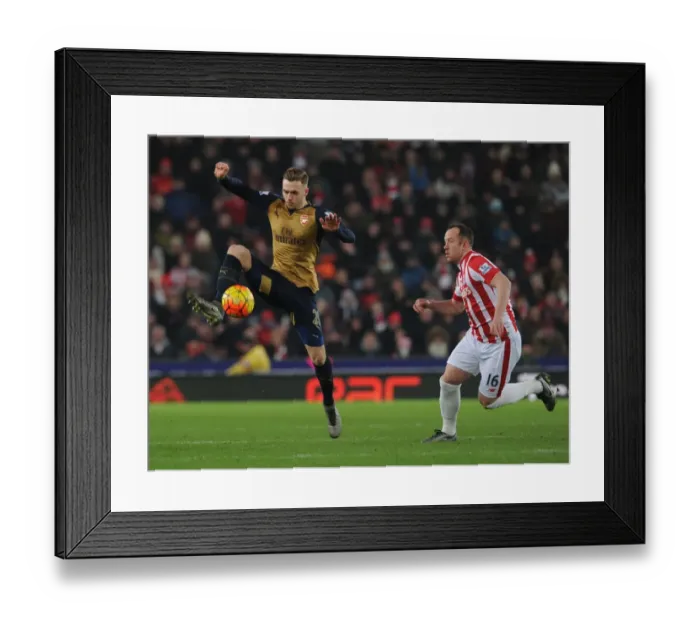 Framed Print : Chambers Seizes Control: Arsenal vs Stoke City, Premier League 2015-16