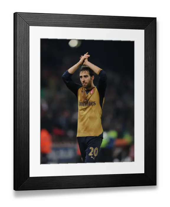 Framed Print : Mathieu Flamini Celebrates Arsenal's Victory over Stoke City: Fans Appreciation (2015-16)