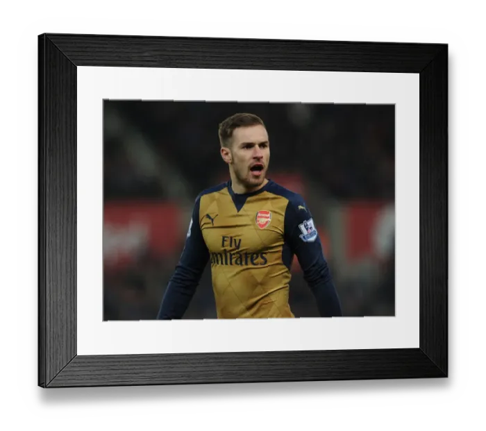 Framed Print : Arsenal's Aaron Ramsey in Action against Stoke City, Premier League 2015-16