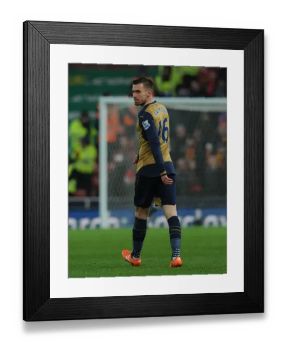 Framed Print : Arsenal's Aaron Ramsey in Action: Stoke City vs Arsenal (Premier League 2015-16)